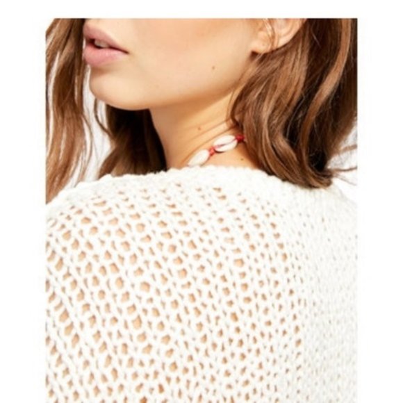 NWT Free People Sunday Shore Cotton Blend Sweater - Picture 4 of 6